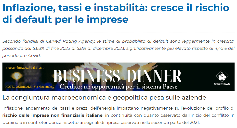 Estratto articolo Credit News