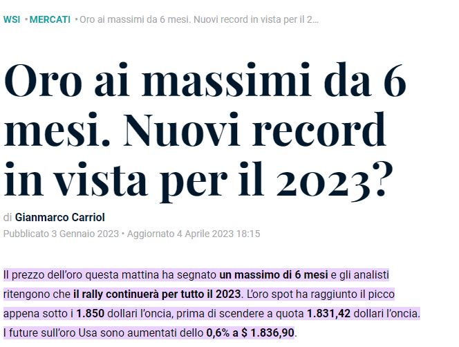 Estratto Articolo Wall Street Italia