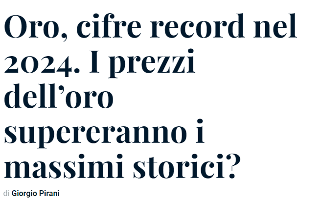 articolo blog wallstreetitalia oro 2024